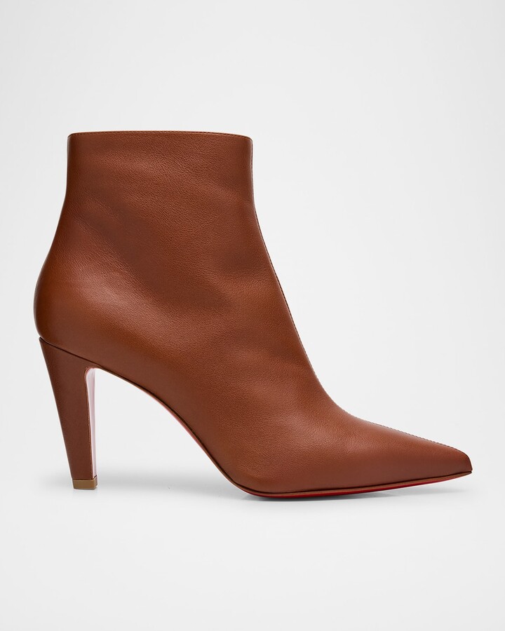 Christian Louboutin Vibella Leather Red Sole Ankle Booties