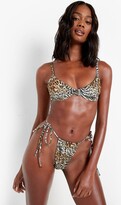 Thumbnail for your product : boohoo Mixed Animal Tie Side Recycled Bikini Brief