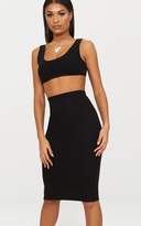 Thumbnail for your product : PrettyLittleThing Black Second Skin Bodycon Midi Skirt
