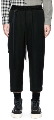 Song For The Mute Cropped wool hopsack jogging pants