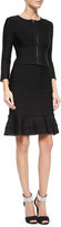 Thumbnail for your product : Herve Leger Scalloped Lace-Trimmed Cropped Jacket & Scalloped Lace-Trimmed Flounce Skirt
