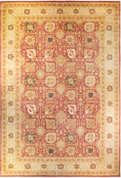 The Twillery Co. Hand Knotted Wool Contemporary Haynie Orange Area Rug 12' 0\