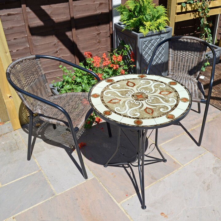 Dunelm Estoril Bistro 60cm Set San Remo Natural ShopStyle Outdoor
