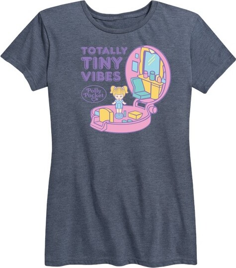 Polly Pocket Women'sPollyPocketTotallyTinyVibesShortSleeveGraphicT-Shirt-HeatherBlue-2X