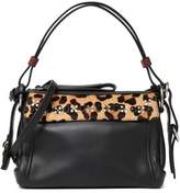Marc By Marc Jacobs Embellished Leopard-Print Calf Hair-Paneled Leather Shoulder Bag