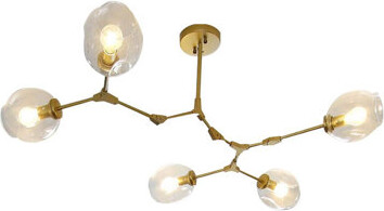 Mercer41 Five Globe Chandelier With Gold Bars