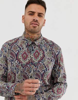 Bershka paisley print shirt with relaxed fit