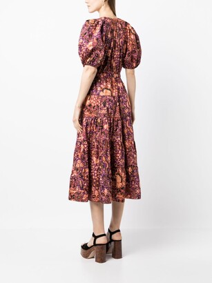Ulla Johnson Floral-Print Cotton Midi Dress
