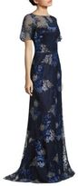 Thumbnail for your product : David Meister Embroidered Metallic Evening Gown