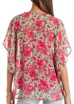 Thumbnail for your product : Charlotte Russe Sheer Floral Print Kimono Top