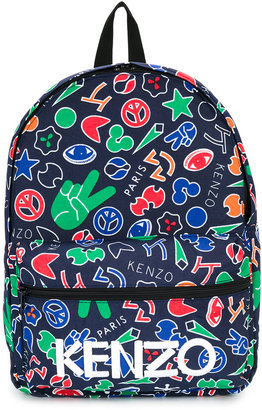 Kenzo Kids symbols printed backpack