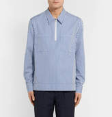 Thumbnail for your product : Joseph Gilroy Striped Cotton-Poplin Zip-Up Half-Placket Shirt