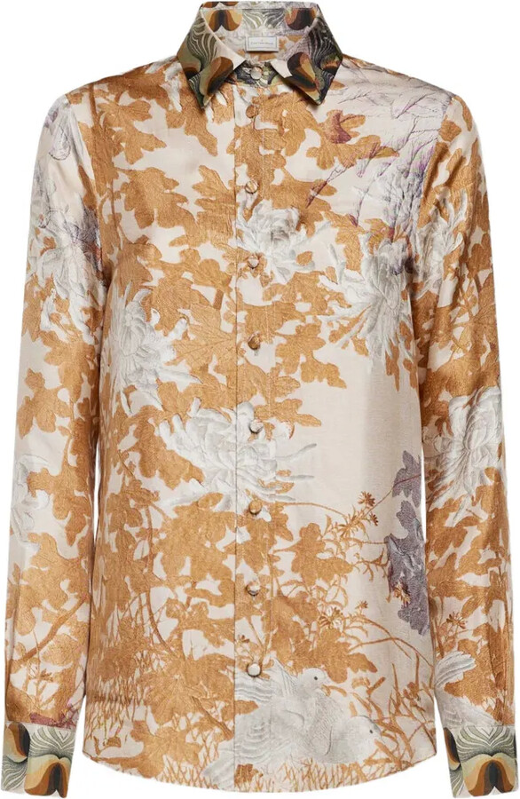Pierre Louis Mascia Floral-Print Long-Sleeve Shirt