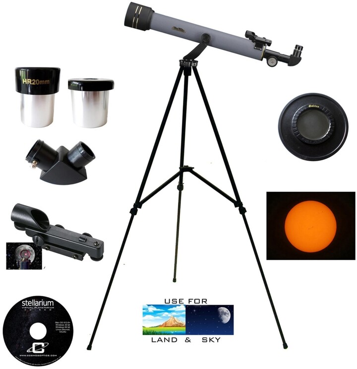 Galileo 600mm x 50mm Day and Night Refractor Telescope Kit with Solar