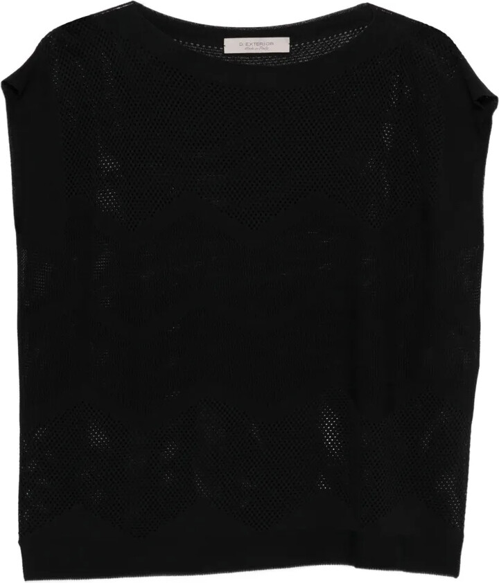 D-Exterior Sleeveless Knitted Top