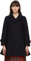 Thumbnail for your product : COMME DES GARÇONS GIRL Navy Wool Double-Breasted Coat