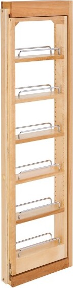 Rev-a-shelf Pull Out Wall Storage Organizer For Kitchen Cabinets, Sliding  Door Mounted Spice Rack With 3 Adjustable Shelves, Maple Wood, 4asr-18 :  Target
