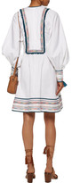 Thumbnail for your product : Talitha Kutch Athena Tasseled Embroidered Cotton Mini Dress