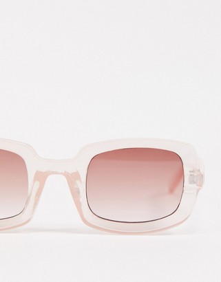 A. J. Morgan AJ Morgan oversized square sunglasses in clear pink