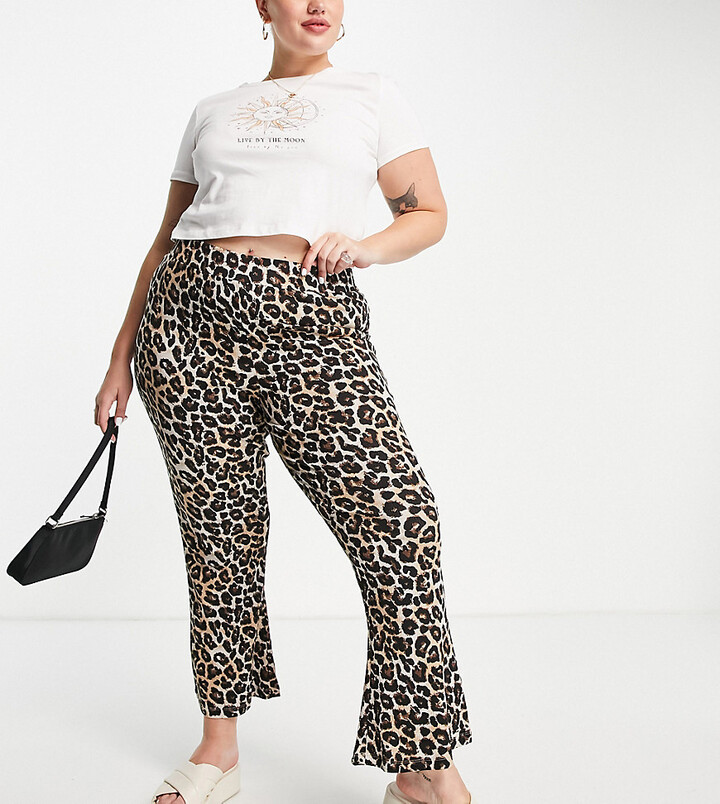 leopard flare leggings