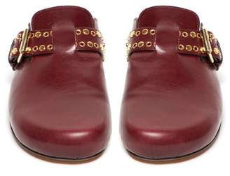 Isabel Marant Mirvin Studded Backless Leather Clogs - Womens - Burgundy