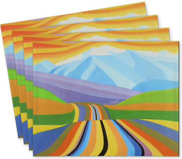 East Urban Home Mountain Road Polyester Chandrine Set of 4