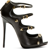 Thumbnail for your product : Giuseppe Zanotti Black Leather Pin-Strap Coline Heels