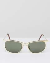 Thumbnail for your product : Reclaimed Vintage Inspired Square Sunglasses in Gold Exclusive To ASOS