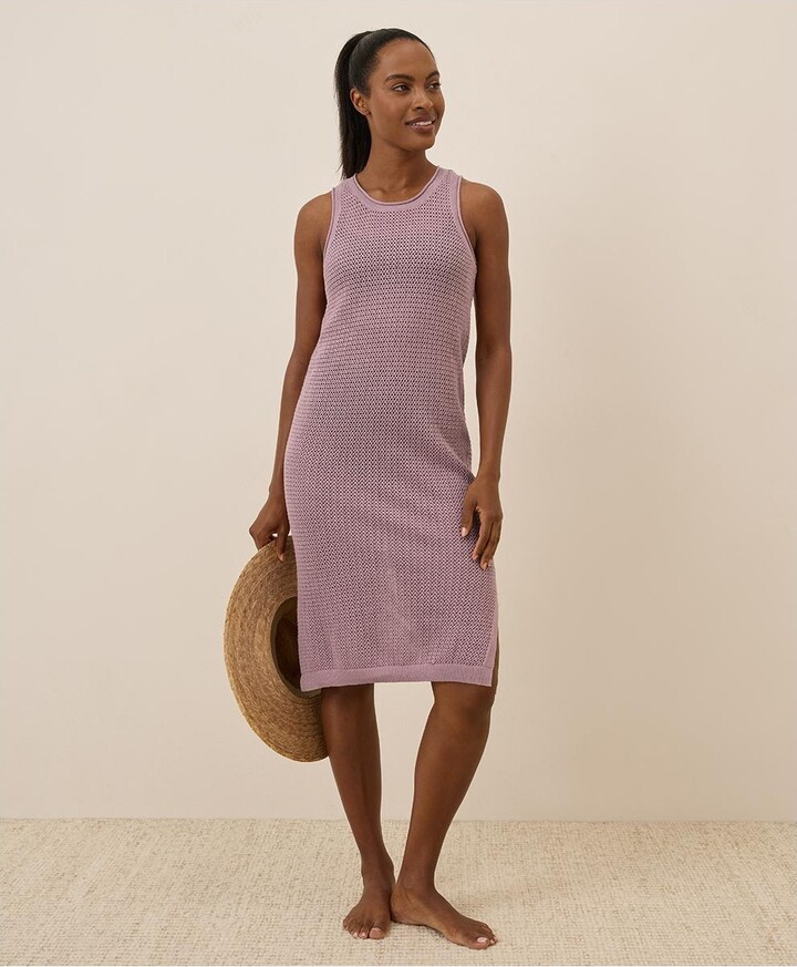 Pact Women's Beachside Linen Crochet Cover-Up