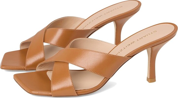 Stuart Weitzman Dayna Slide 75 Women's Wedge Shoes Macchiato : 7.5 M, Leather