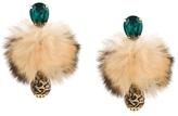 Dolce & Gabbana fur crystal clip-on earrings
