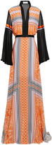Thumbnail for your product : Amanda Wakeley Silk Crepe De Chine And Voile-paneled Maxi Dress