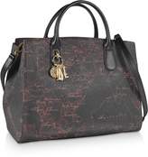 Thumbnail for your product : Alviero Martini Black & Red Geo Canvas Satchel Bag