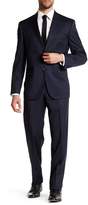 Thumbnail for your product : JB Britches Navy Glenplaid Wool Flat Front Side Vent Suit