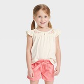 Thumbnail for your product : Osh Kosh Toddler Girls' Floral Short Sleeve Embroidered Top - White 12M