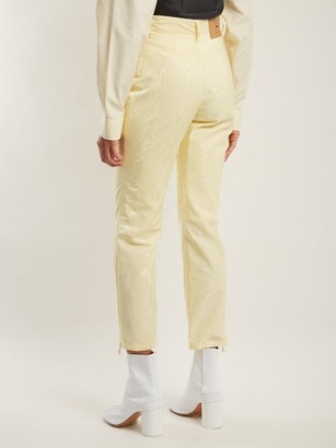 Marine Serre High-rise Moire Cropped Trousers - Yellow