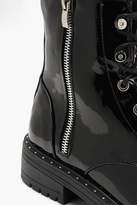 Thumbnail for your product : boohoo Patent Lace Up Hiker Boots