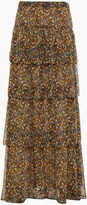 Thumbnail for your product : BA&SH Sibil Tiered Printed Georgette Maxi Skirt