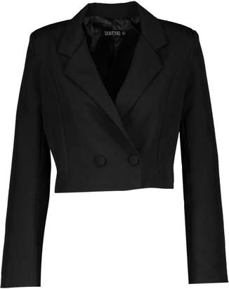 boohoo Cropped Double Breasted Blazer