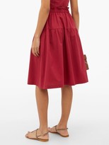 Thumbnail for your product : Araks Ulu Ruffled Cotton Skirt - Burgundy
