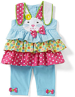 Rare Editions Baby Girls 3-24 Months Easter Bunny Seersucker Dress & Solid Leggings Set