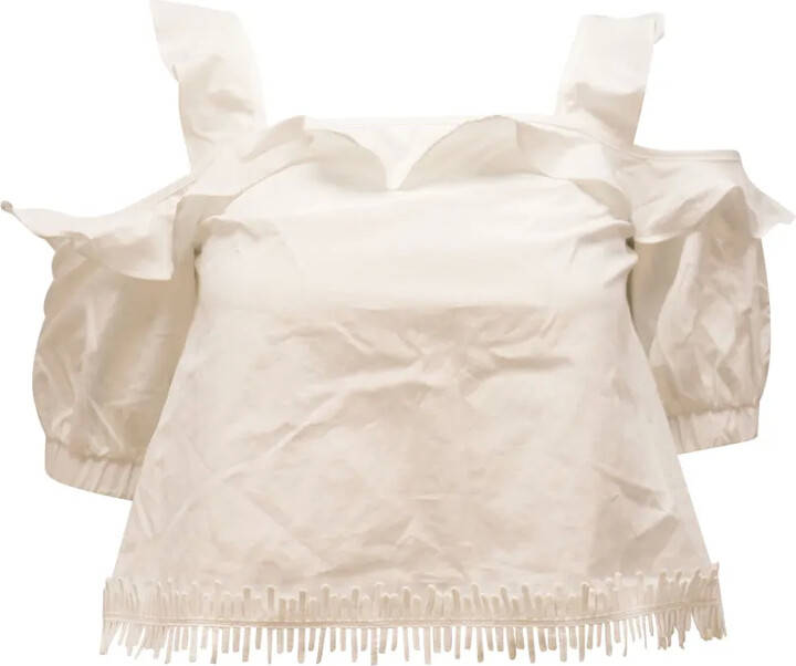 Nicholas Cold-Shoulder Ruffles Top