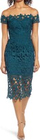 Thumbnail for your product : Chi Chi London Anna Lace Off the Shoulder Sheath Dress