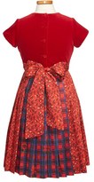 Thumbnail for your product : Oscar de la Renta Velvet & Pleated Silk Party Dress (Toddler Girls, Little Girls & Big Girls)