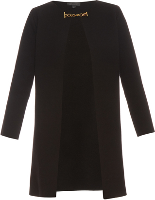 Burberry Collarless wool and cashmere-blend knit coat