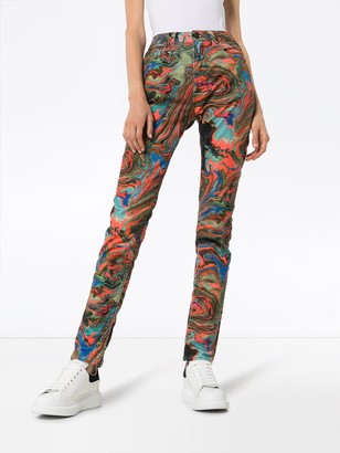 R 13 x Alison Mosshart marbled jeans