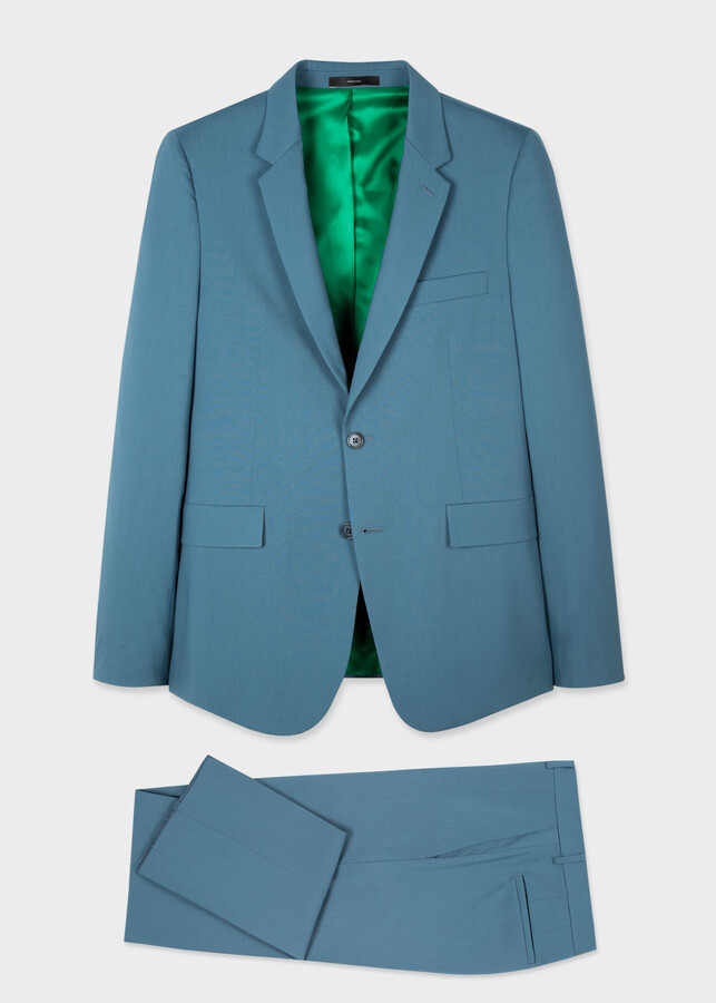 Mohair Suit Paul Smith Teal Suit Kensington Slim Fit Paul Smith