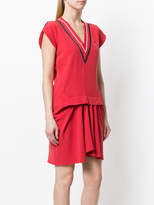 Thumbnail for your product : Carven contrast trim gathered detail dress
