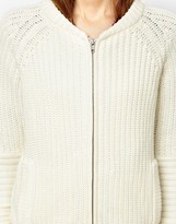 Thumbnail for your product : ASOS Lined Bomber Cardigan In Blocked Stitch