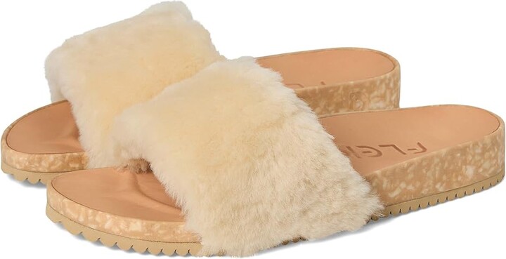 Fleks San Ysidro Slides Sandals Morning Coffee : Men's 12 - Women's 13 Medium Leather/Wool